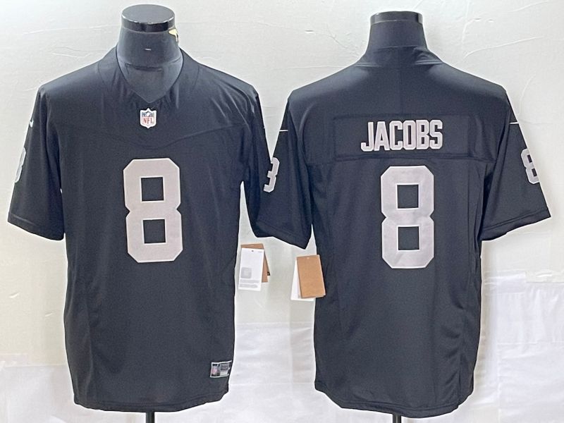 Men Oakland Raiders #8 Jacobs Black 2023 Nike Vapor Limited NFL Jersey style 1->women nfl jersey->Women Jersey